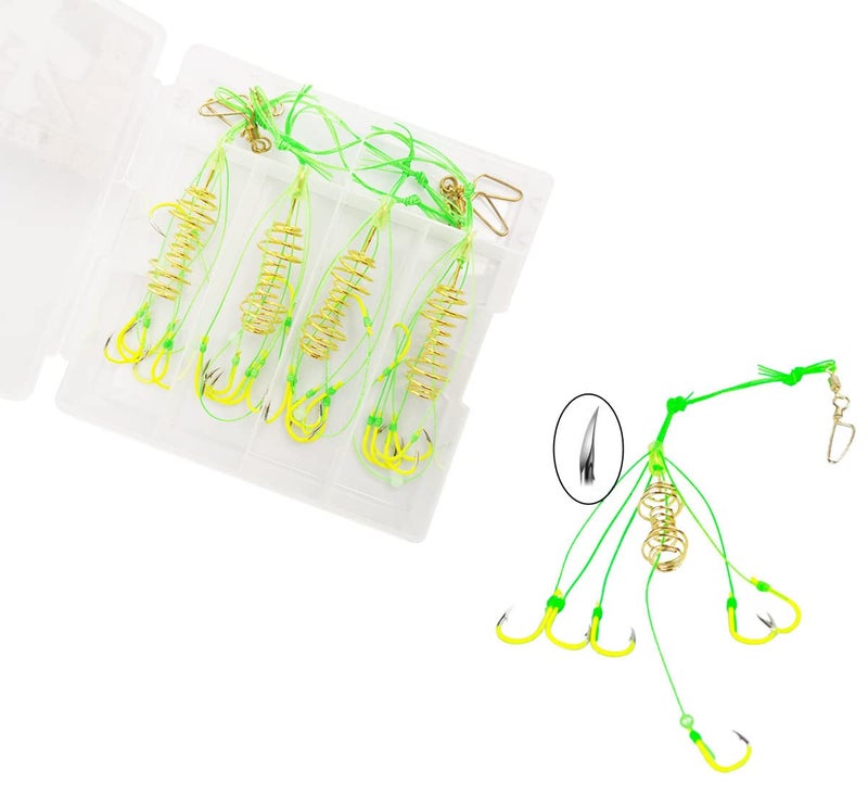 Milepetus Carp Fishing Baits Hook Lure Trap Luminous Hooks with Drum Type Spring Feeder and Glow Fishing Beads Coarse Fishing Tackle (12#) - Image 1